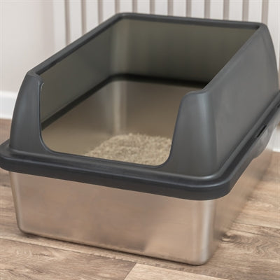 Trixie Kattenbak Rvs Met Rand Grijs 40X52X29 Cm