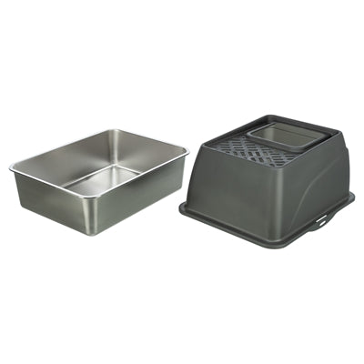 TRIXIE KATTENBAK HOP-IN RVS GRIJS 40X52X39 CM