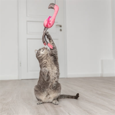TRIXIE KATTENHENGEL TELESCOPISCH GROTE KATTEN MET FLAMINGO ROZE 106 CM