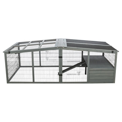 Trixie Ren Xl Met Afdekking Hout Grijs 233X79X116 Cm