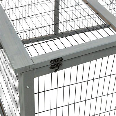 Trixie Ren Xl Met Afdekking Hout Grijs 233X79X116 Cm