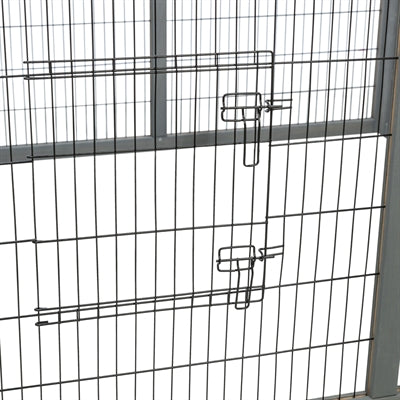 Trixie Ren Xl Met Afdekking Hout Grijs 233X79X116 Cm