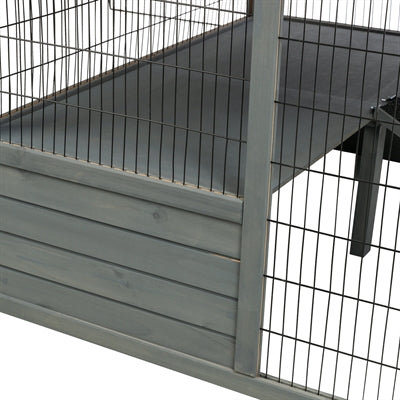 Trixie Ren Xl Met Afdekking Hout Grijs 233X79X116 Cm