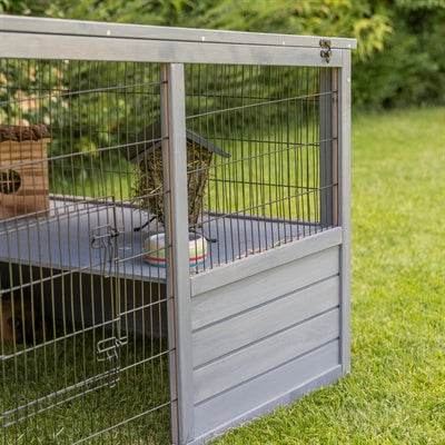 Trixie Ren Xl Met Afdekking Hout Grijs 233X79X116 Cm