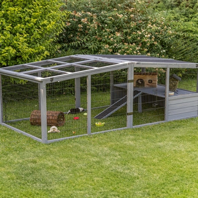 Trixie Ren Xl Met Afdekking Hout Grijs 233X79X116 Cm
