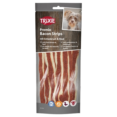 Trixie Premio Bacon Strips Met Eendenborst En Rundvlees 80 Gr