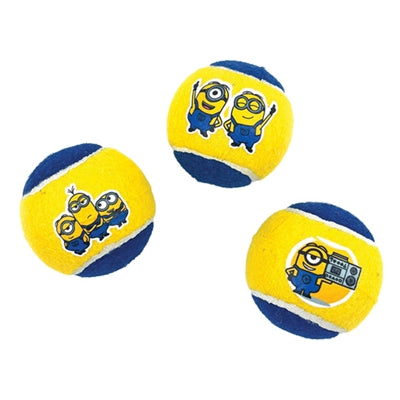 Minions Squeaky Tennisballen Met Piep Geel / Blauw 6,5 Cm
