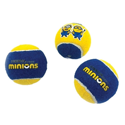 Minions Squeaky Tennisballen Met Piep Geel / Blauw 6,5 Cm