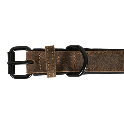 Zolux Expert Halsband Hond Premium Leer / Neopreen Bruin 55X2,5 Cm