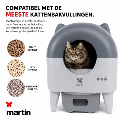 Martin Automatische Kattenbak Met Verlichting Grijs / Antraciet 55X50X66 Cm