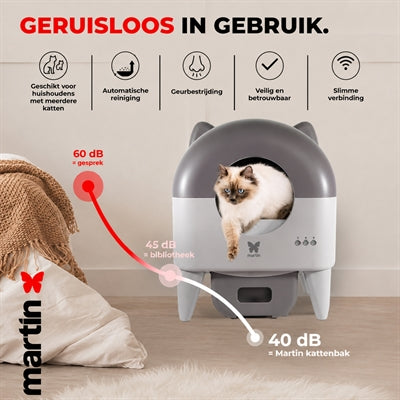 Martin Automatische Kattenbak Met Verlichting Grijs / Antraciet 55X50X66 Cm