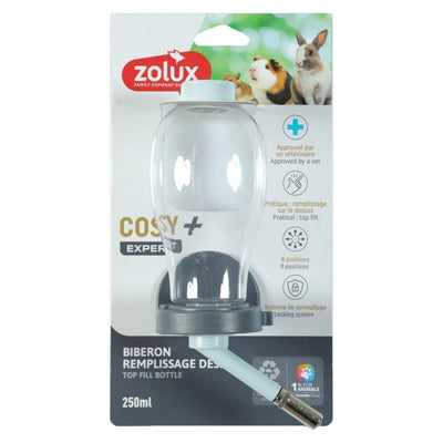 Zolux Cosy+ Drinkfles Top Van Bovenaf Vullen Blauw 250 Ml