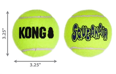 Kong Squeakair Tennisbal Geel Met Piep LARGE 8 CM 2 ST