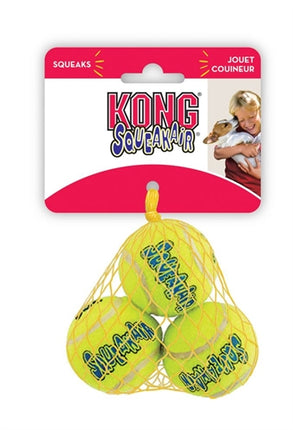 Kong Squeakair Tennisbal Geel Met Piep XS 4 CM 3 ST