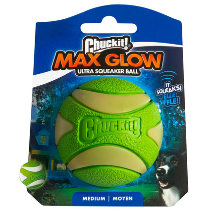 Chuckit Max Glow Ultra Squeekerbal Groen 6 CM