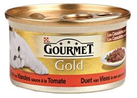 Gourmet Gold Cassolettes Duet Van Vlees In Saus Met Tomaten 24X85 GR - Pet4you