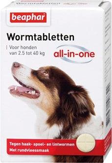 Beaphar Wormtablet All-In-One Hond 2,5-40 KG 4 TBL - Pet4you