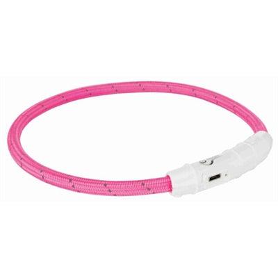 Trixie Halsband Hond Flash Lichthalsband Usb Tpu / Nylon Roze 65X0,7 CM - Pet4you