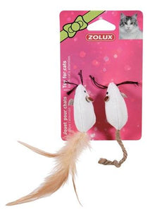 Zolux Canvas Muis Wit 5 CM 2 ST - Pet4you