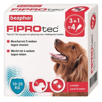 Beaphar Fiprotec Hond Tegen Teken En Vlooien 10-20 KG 3+1 PIP - Pet4you
