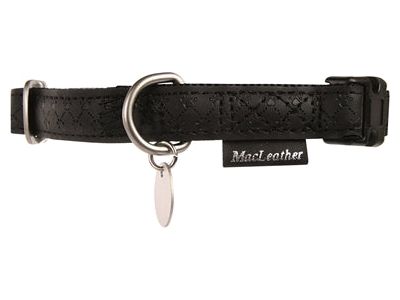 Macleather Halsband Zwart 20-40X1,5 CM - Pet4you