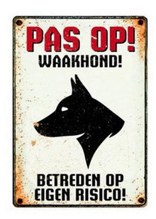 Plenty Gifts Waakbord Blik Waakhond 15X21 CM - Pet4you