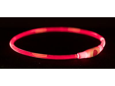 Trixie Halsband Usb Flash Light Lichtgevend Oplaadbaar Tpu Rood 40X0,8 CM - Pet4you