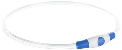 Trixie Halsband Usb Flash Light Lichtgevend Oplaadbaar Tpu Blauw 40X0,8 CM - Pet4you