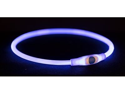 Trixie Halsband Usb Flash Light Lichtgevend Oplaadbaar Tpu Blauw 40X0,8 CM - Pet4you
