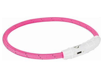 Trixie Halsband Hond Flash Lichthalsband Usb Tpu / Nylon Roze 35X0,7 CM - Pet4you