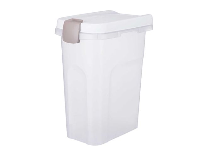 Trixie Voerton Luchtdicht Afsluitbaar Kunststof Transparant Wit / Wit 15 LTR 22X34X41,5 CM - Pet4you