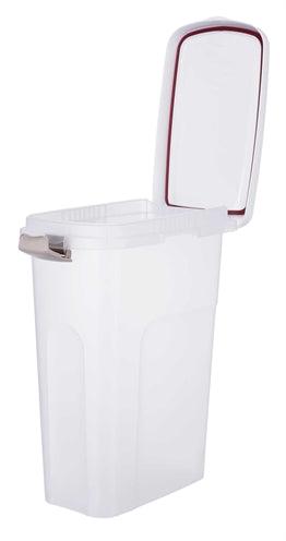 Trixie Voerton Luchtdicht Afsluitbaar Kunststof Transparant Wit / Wit 25 LTR 23X39X51 CM - Pet4you