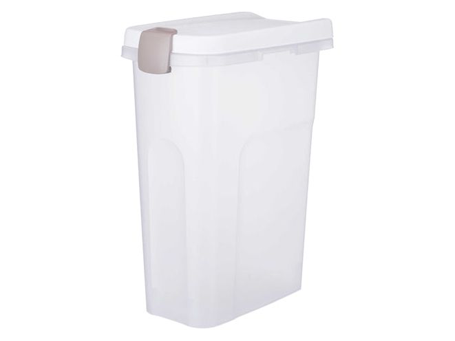 Trixie Voerton Luchtdicht Afsluitbaar Kunststof Transparant Wit / Wit 25 LTR 23X39X51 CM - Pet4you