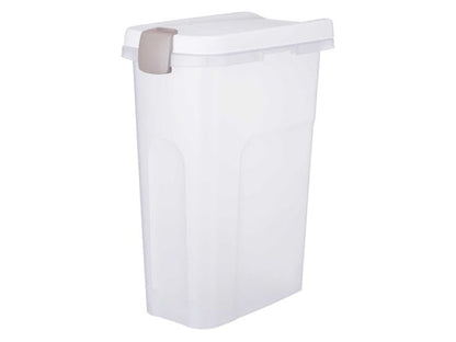 Trixie Voerton Luchtdicht Afsluitbaar Kunststof Transparant Wit / Wit 25 LTR 23X39X51 CM - Pet4you