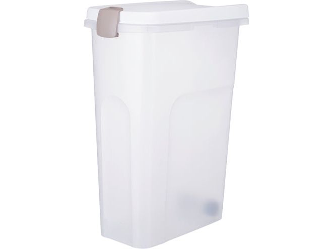 Trixie Voerton Luchtdicht Afsluitbaar Kunststof Transparant Wit / Wit 40 LTR 26,5X44,5X61,5 CM - Pet4you