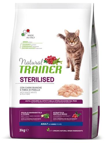 Natural Trainer Cat Sterilised White Meat 3 KG - Pet4you