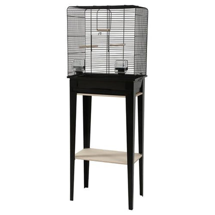 Zolux Vogelkooi Chic Loft Met Meubel Zwart 124X44,5X28 CM - Pet4you