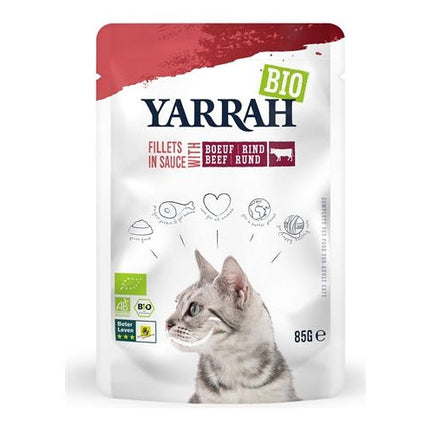 Yarrah Cat Biologische Filets Met Rund In Saus 14X85 GR - Pet4you