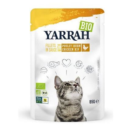 Yarrah Cat Biologische Filets Met Kip In Saus 14X85 GR - Pet4you