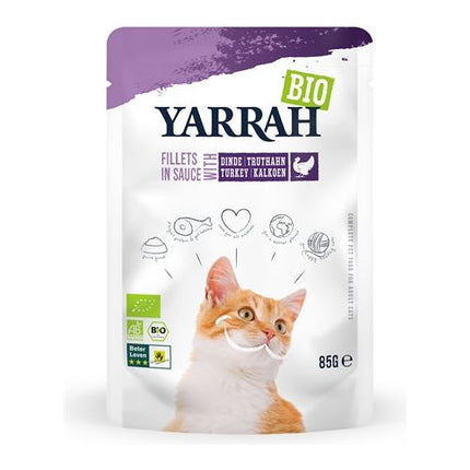 Yarrah Cat Biologische Filets Met Kalkoen In Saus 14X85 GR - Pet4you