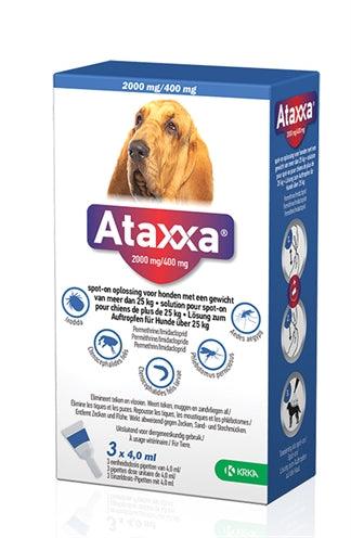 Krka Ataxxa Spot On Hond >25 KG 2000 MG/400 MG 3 PIP - Pet4you