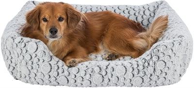 Trixie Hondenmand Mila Hoekig Pluche Wit / Grijs 80X60 CM - Pet4you