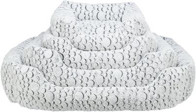 Trixie Hondenmand Mila Hoekig Pluche Wit / Grijs 80X60 CM - Pet4you