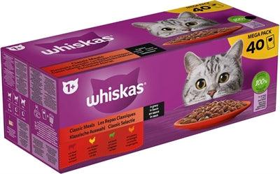 Whiskas Multipack Pouch Adult Classic Selectie Vlees In Saus 40X85 GR - Pet4you